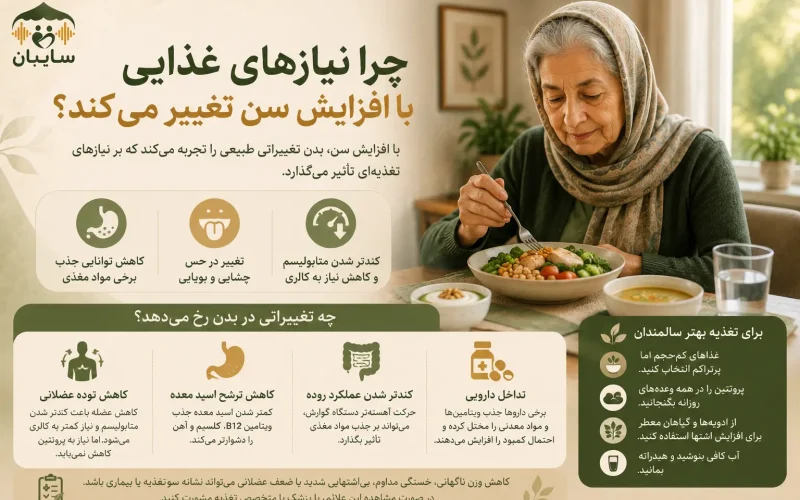 دلایل تغییر نیاز های غذایی با افزایش سن